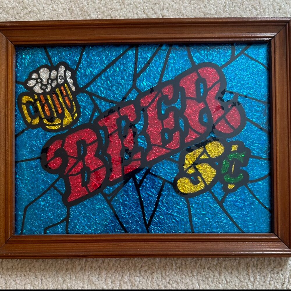 Vintage 1970's Beer & Bar sign